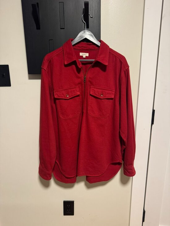 Ozma Zip Popover, Broken Twill, Tomato Medium - Picture 2 of 7